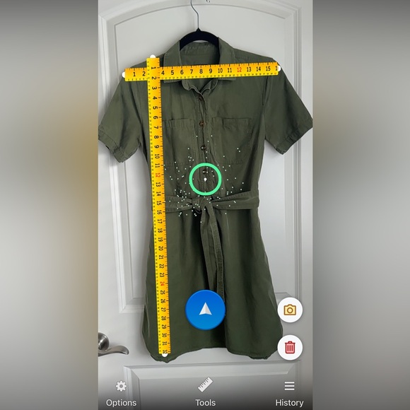 J. Crew Mercantile 2 Green Utility Lyocell Cotton Belted Shirt Dress - Picture 3 of 4